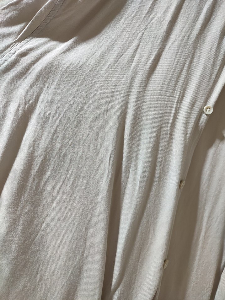 Bej Keten Kısa Kollu Gömlek - Görsel 2