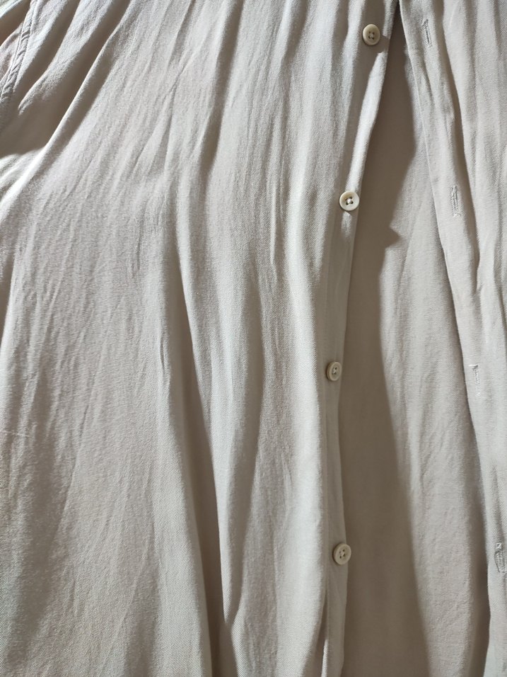 Bej Keten Kısa Kollu Gömlek - Görsel 3