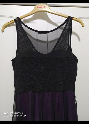 Mor Dantel Detaylı Kısa Gotik Abiye Elbise - Görsel 7