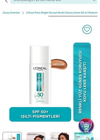L'Oréal Paris Bright Reveal SPF 50 Renkli Yüz Güneş Kremi - Görsel 5