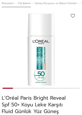 L'Oréal Paris Bright Reveal SPF 50 Renkli Yüz Güneş Kremi - Görsel 4