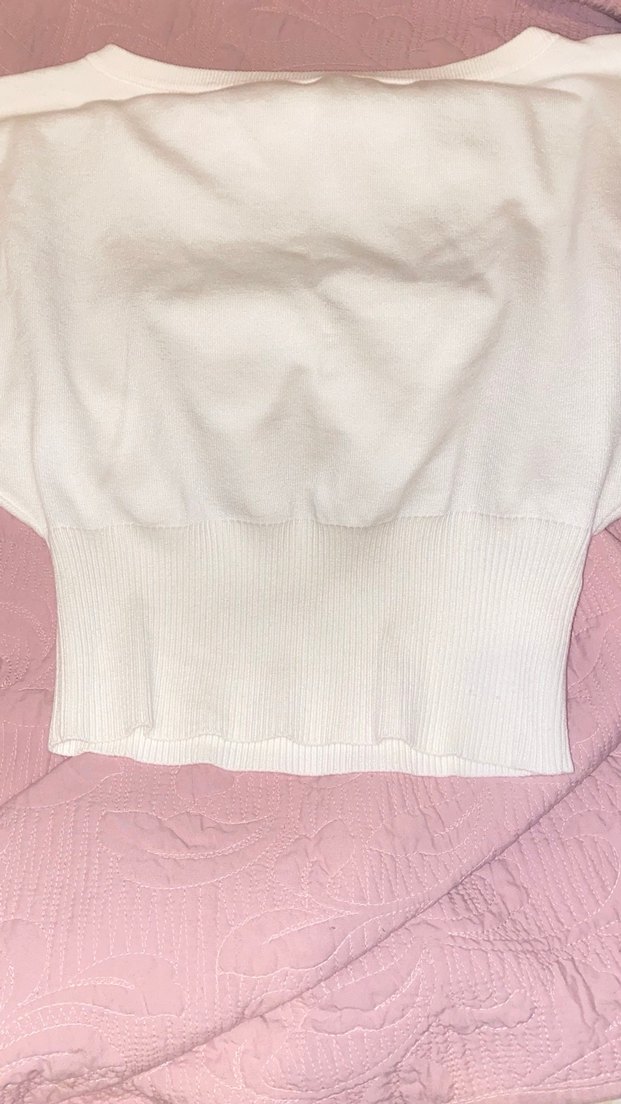 Bershka beyaz asimetrik kazak - Görsel 3