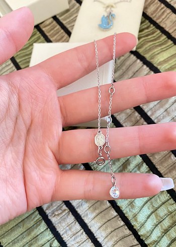 Swarovski Mavi Taşlı Kolye - Görsel 9