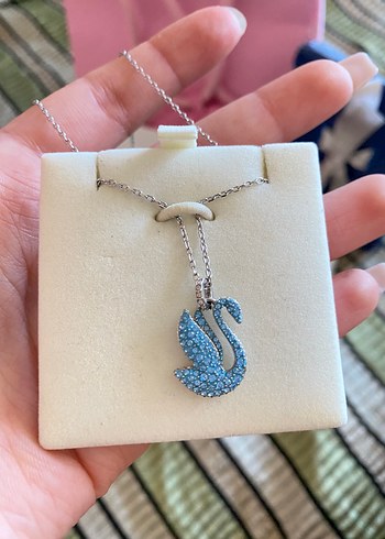 Swarovski Mavi Taşlı Kolye - Görsel 8