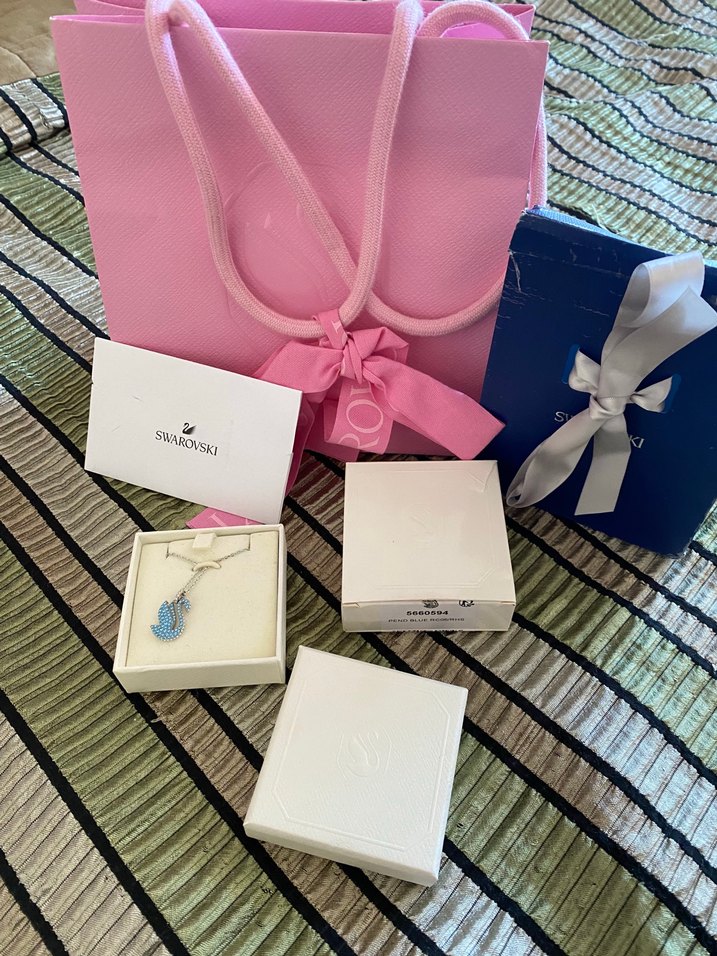 Swarovski Mavi Taşlı Kolye - Görsel 2