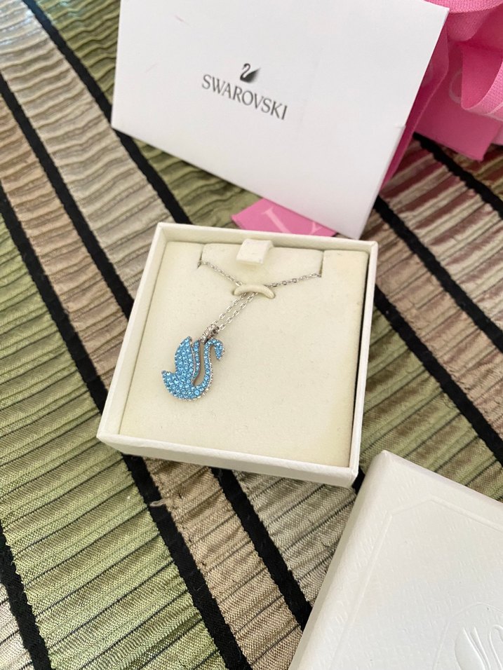 Swarovski Mavi Taşlı Kolye - Görsel 4