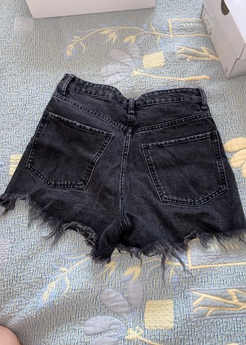 Zara Siyah Kot Şort - Görsel 2
