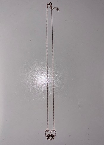 Taşlı Kalp ve Kuş Figürlü Gümüş Kolye - Görsel 2