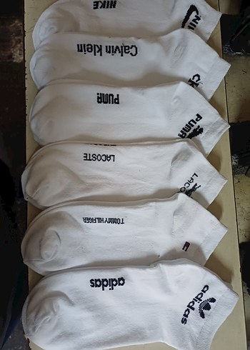 Beyaz Baskılı Erkek Spor Çoraplar - Midi Boy - Görsel 4