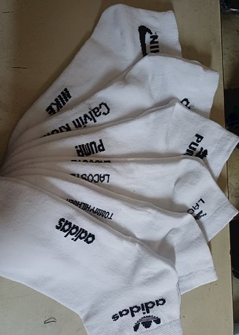 Beyaz Baskılı Erkek Spor Çoraplar - Midi Boy - Görsel 3