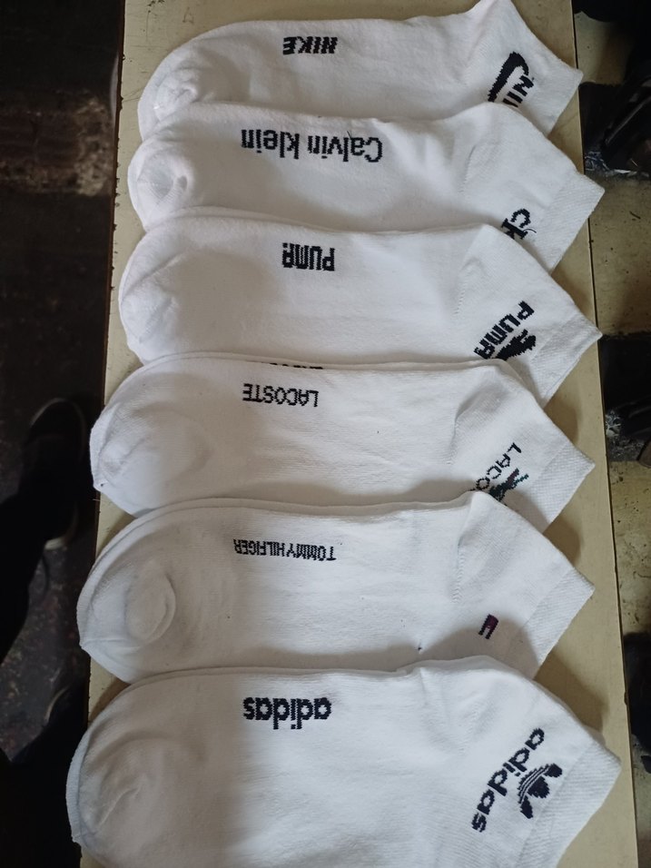 Beyaz Baskılı Erkek Spor Çoraplar - Midi Boy - Görsel 2