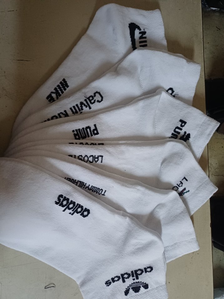 Beyaz Baskılı Erkek Spor Çoraplar - Midi Boy - Görsel 3