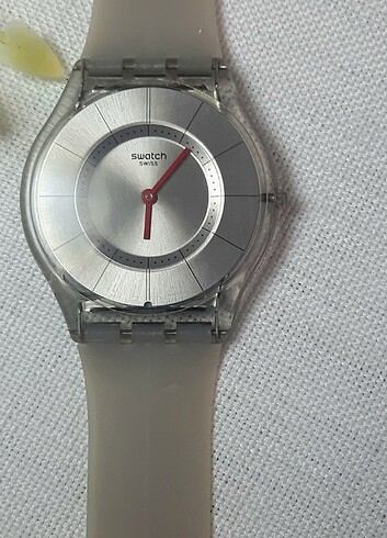  Beden gri Renk SWATCH SKIN DERI SFM129 MODEL ORİJİNAL SAAT 