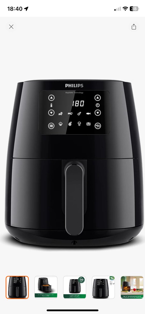 4.1 L Kapasiteli Siyah Philips Airfryer - Görsel 2