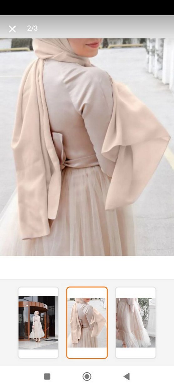 Bej Kadın Uzun Kollu Uzun Elbise - Görsel 2