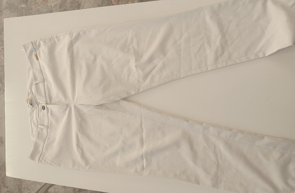 beyaz kumaş pantolon - Görsel 4