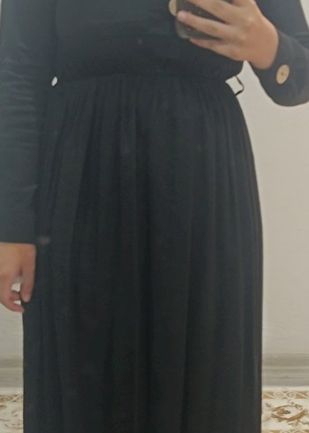 Siyah Uzun Kollu Kadın Elbise tesettür
