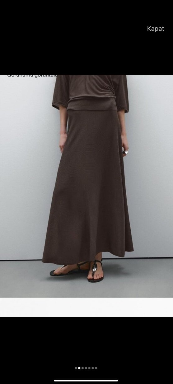 İpek kupra kumaş mint yeşili etek - Görsel 2