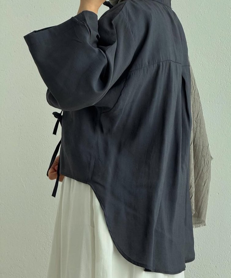 Düğmeli etek üstü gömlek - Görsel 2