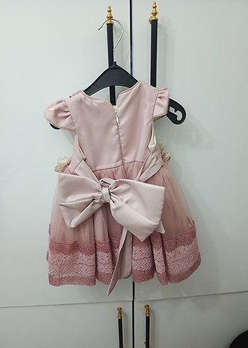 Dantel Detaylı Pembe Kız Çocuk Elbise - Görsel 2