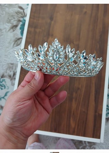 Işıltılı Beyaz Gelin Tacı - Görsel 2