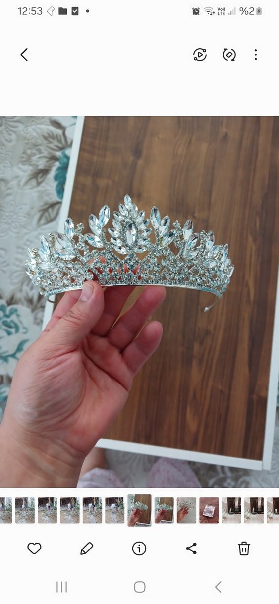 Işıltılı Beyaz Gelin Tacı - Görsel 3
