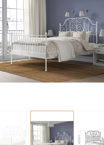 Beyaz ikea karyola - Görsel 2