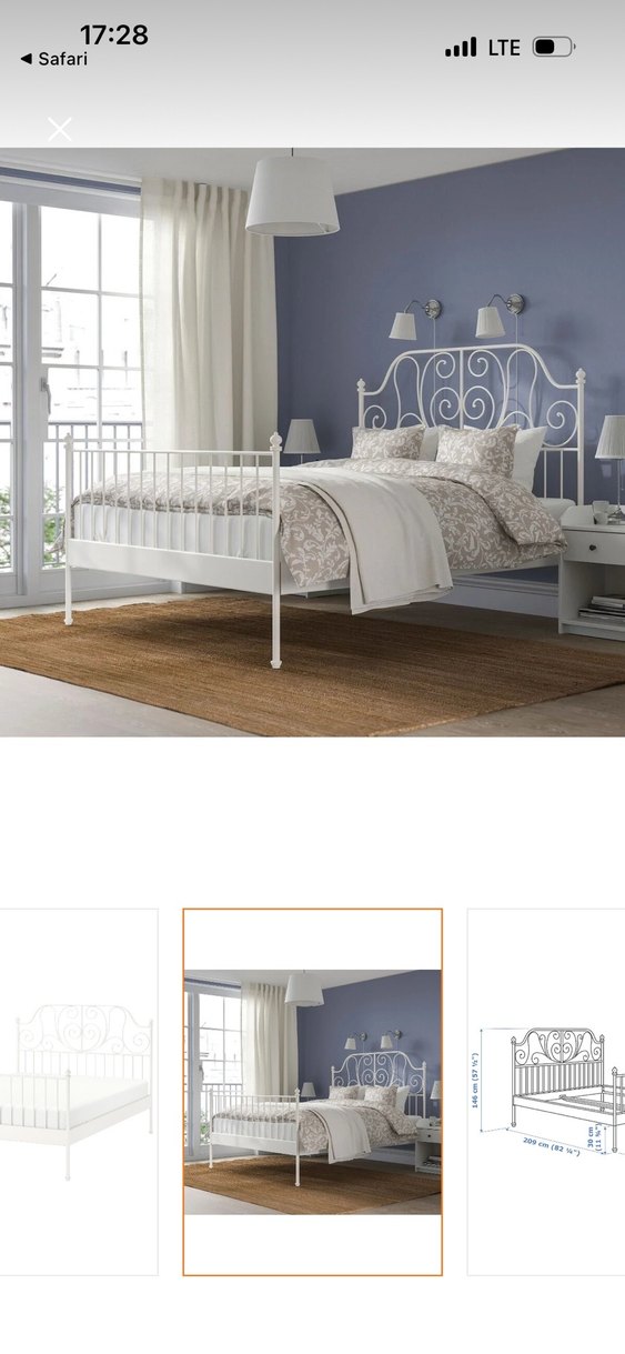 Beyaz ikea karyola - Görsel 2