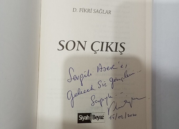  Fikri Sağlar imzalı Son Çıkış kitabı