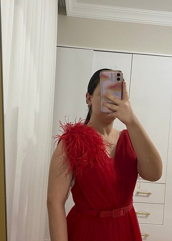 Klasik Zarafet Kırmızı Uzun Abiye Elbise - Görsel 4