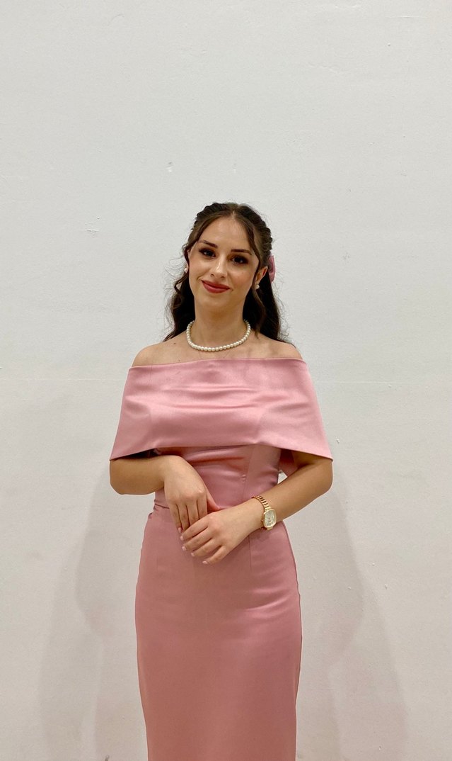 Pembe Uzun Kadın Abiye Elbise - Görsel 2