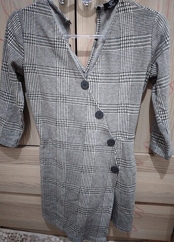 Bershka Gri mini elbise