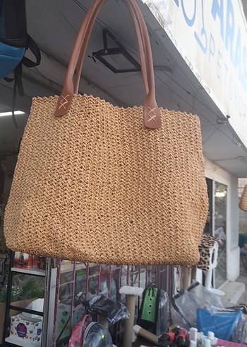 Bej Örgü Kadın El Çantası
