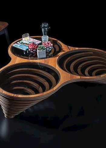 Vivence Çağdaş Tasarımlı Galaxy Kahverengi Baskılı Sehp - Görsel 2