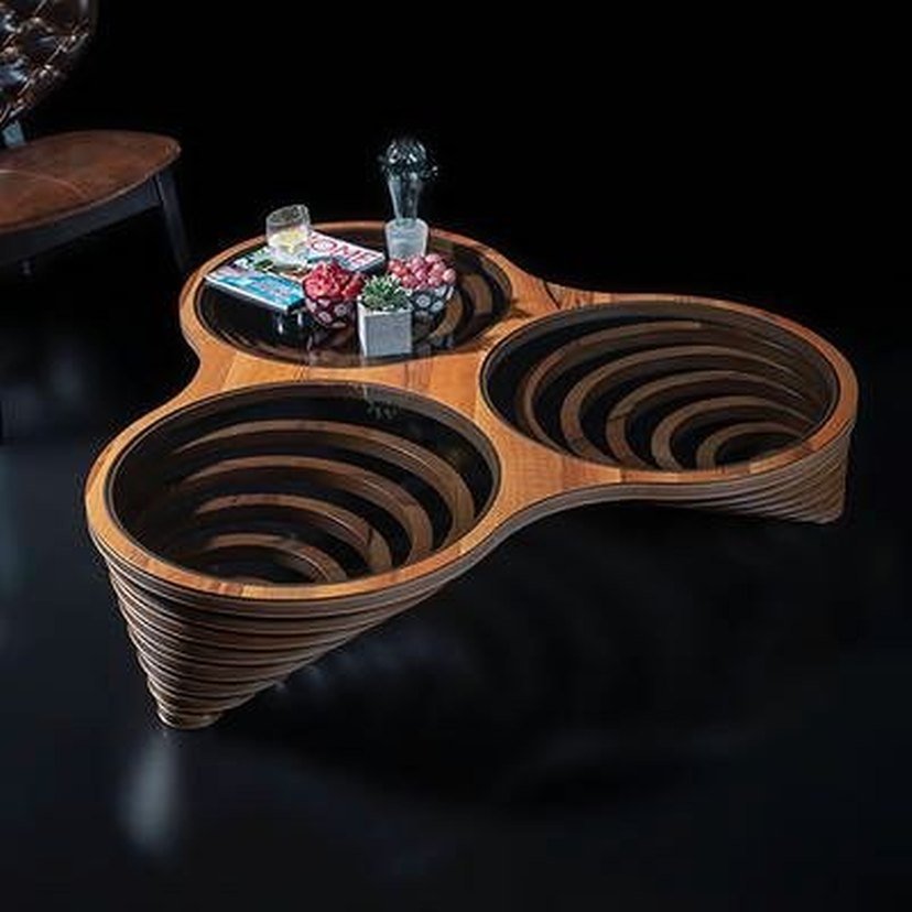 Vivence Çağdaş Tasarımlı Galaxy Kahverengi Baskılı Sehp - Görsel 2