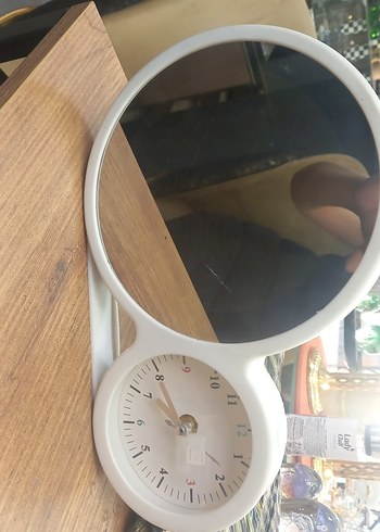 Beyaz Masa Saati ve Ayna ışıklı