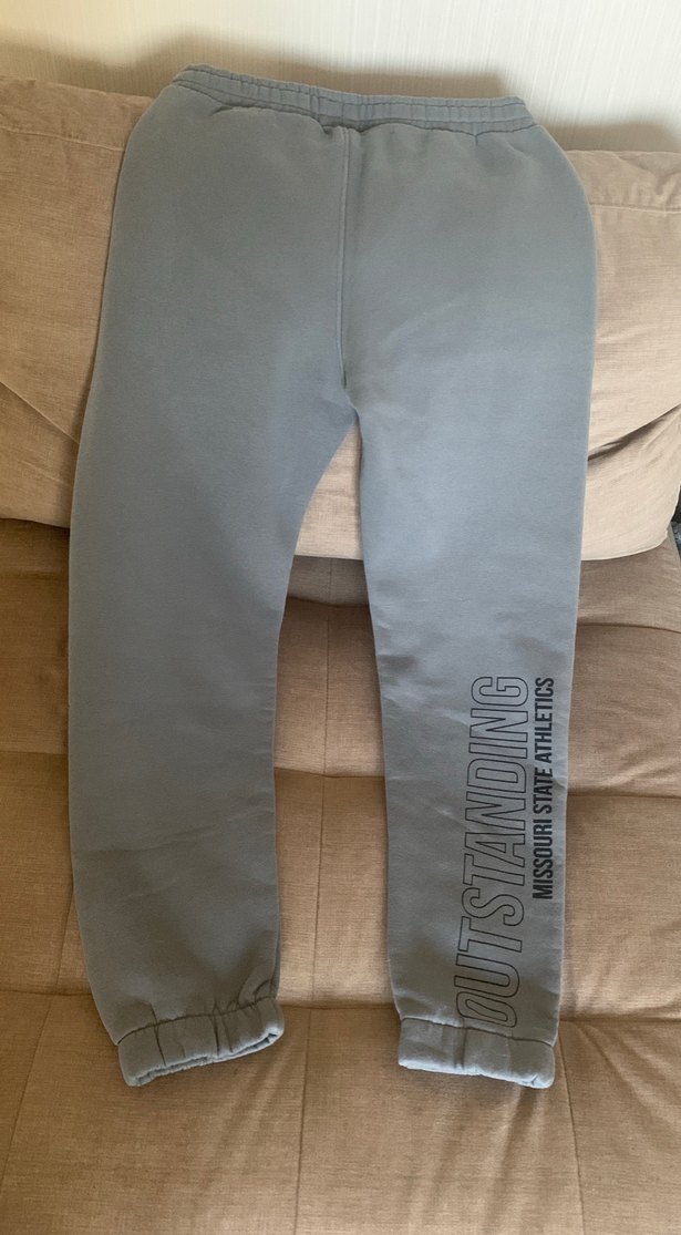 Gri Normal Kesim Denim Erkek Eşofman - Görsel 4