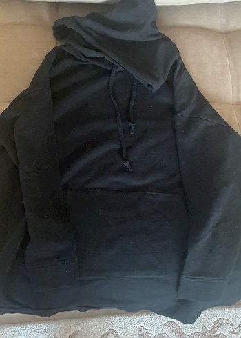 Siyah Kadın Kapüşonlu Sweatshirt - Görsel 2