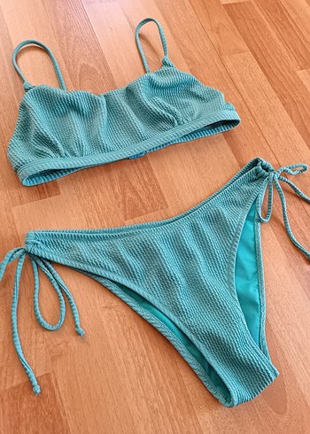 m Beden Bohem Tarz Turkuaz İpli Mini Bikini