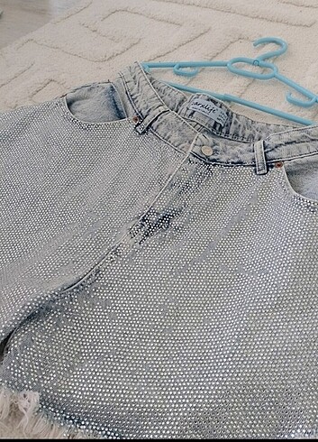 xl Beden Taşlı kot şort jean