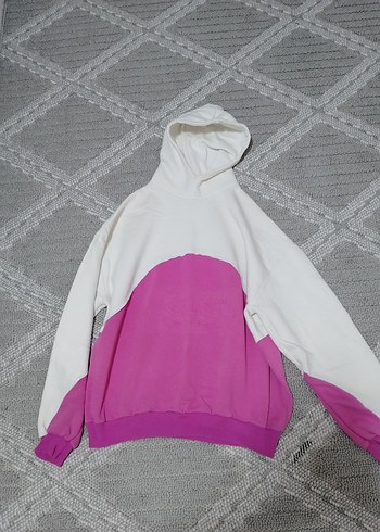 Pembe Kapüşonlu Oversize Sweatshirt