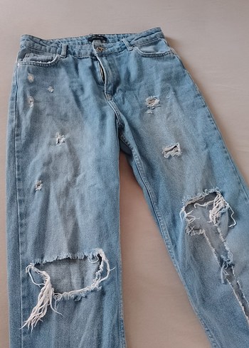 m Beden Kadın Mavi mom Jean Denim Pantolon