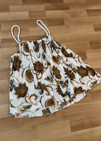 Batik Bohem Cicekli İnce Askili Yazlik Bluz