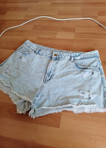 xl Beden Kadın Açık Mavi Mini Denim kot Şort