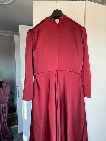 52 Beden Bordo Elbise