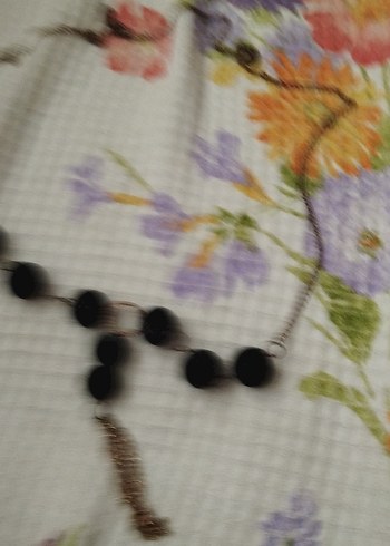 Diğer Uzun Siyah Boncuklu Bohem Kolye