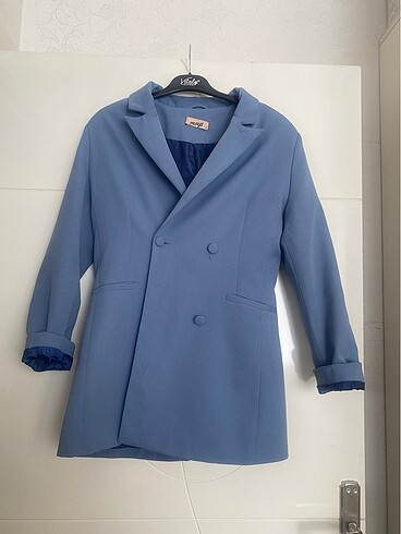 Kruvaze çift düğmeli Blazer ceket