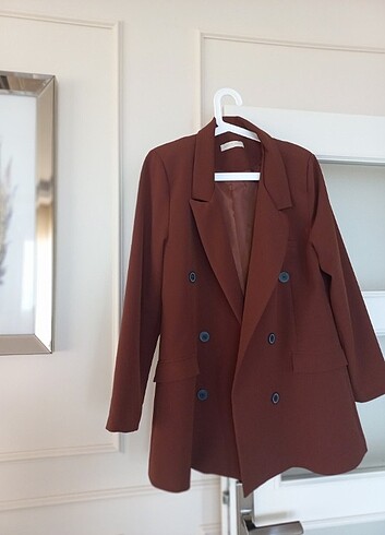 Kahverengi blazer ceket 