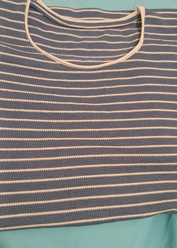 Çizgili Kısa Kollu Tişört - Görsel 3