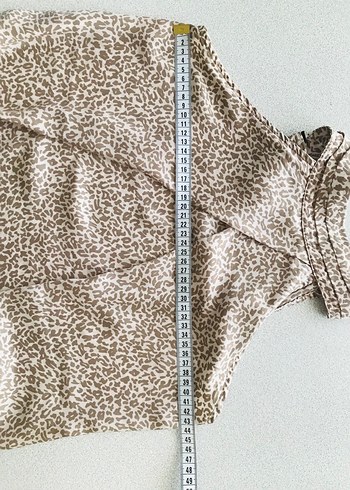 Dökümlü Tiril Tiril Leopar Desenli Bluz - Görsel 9